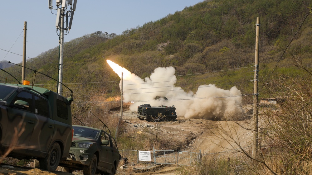ROK-U.S. conduct Multiple Launch Rocket System (MLRS) Live Fire