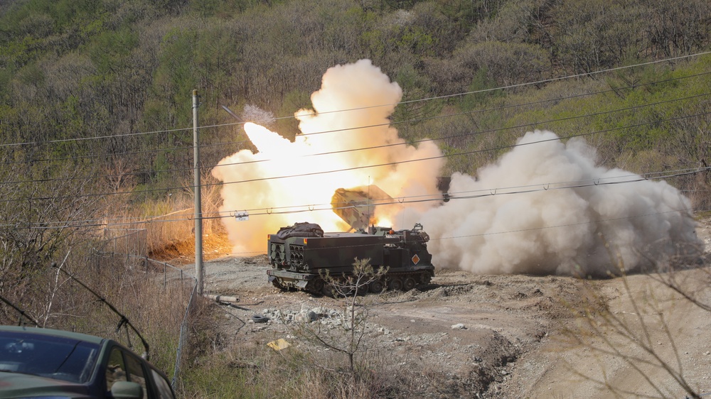 ROK-U.S. conduct Multiple Launch Rocket System (MLRS) Live Fire