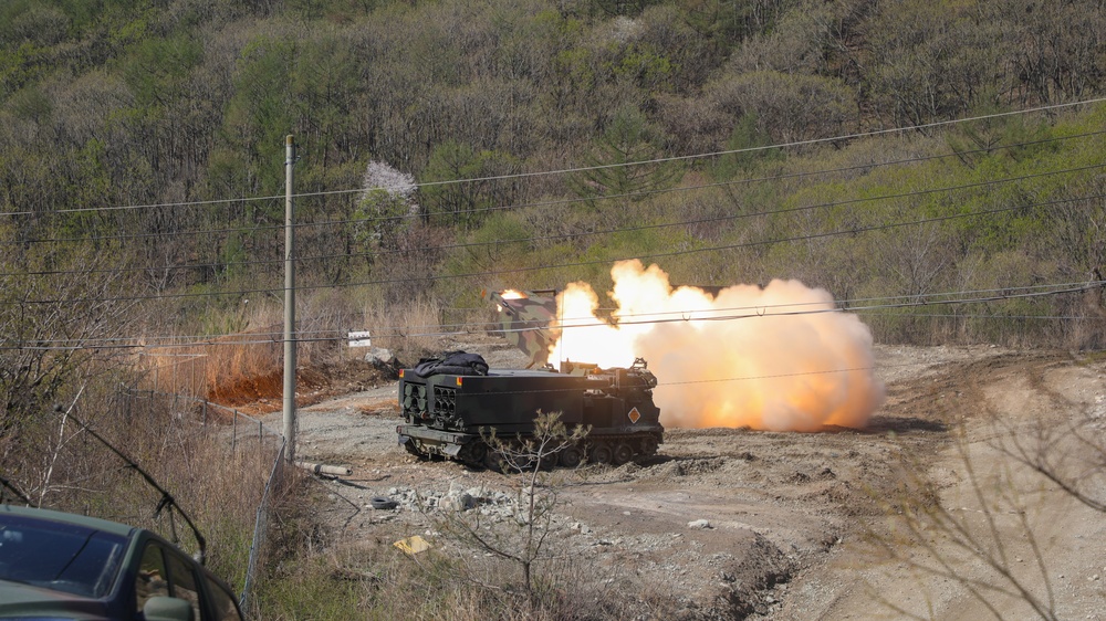 ROK-U.S. conduct Multiple Launch Rocket System (MLRS) Live Fire