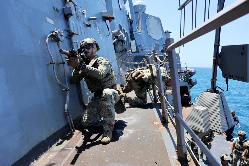 Coast Guardsmen Attached to USS Gravely Conduct VBSS Drills
