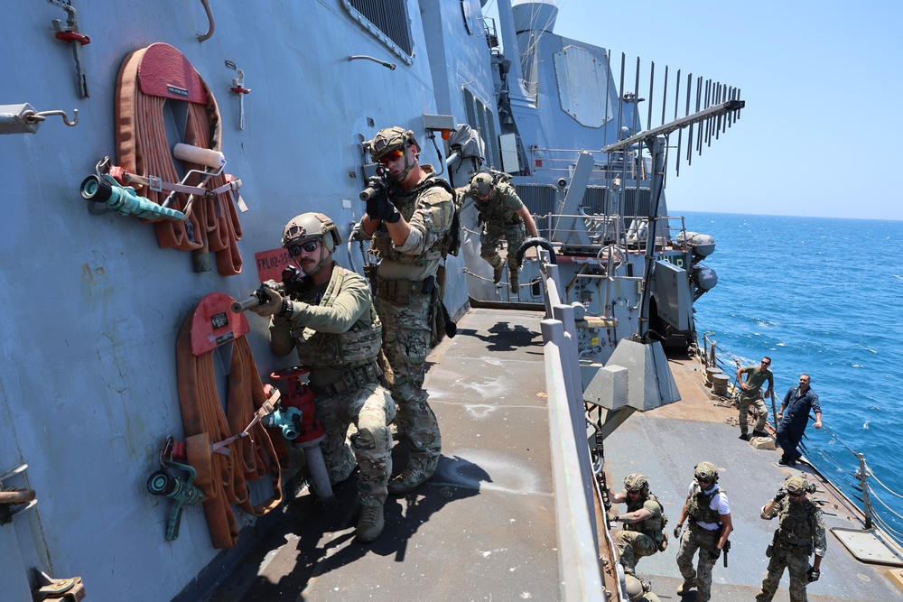 Coast Guardsmen Attached to USS Gravely Conduct VBSS Drills