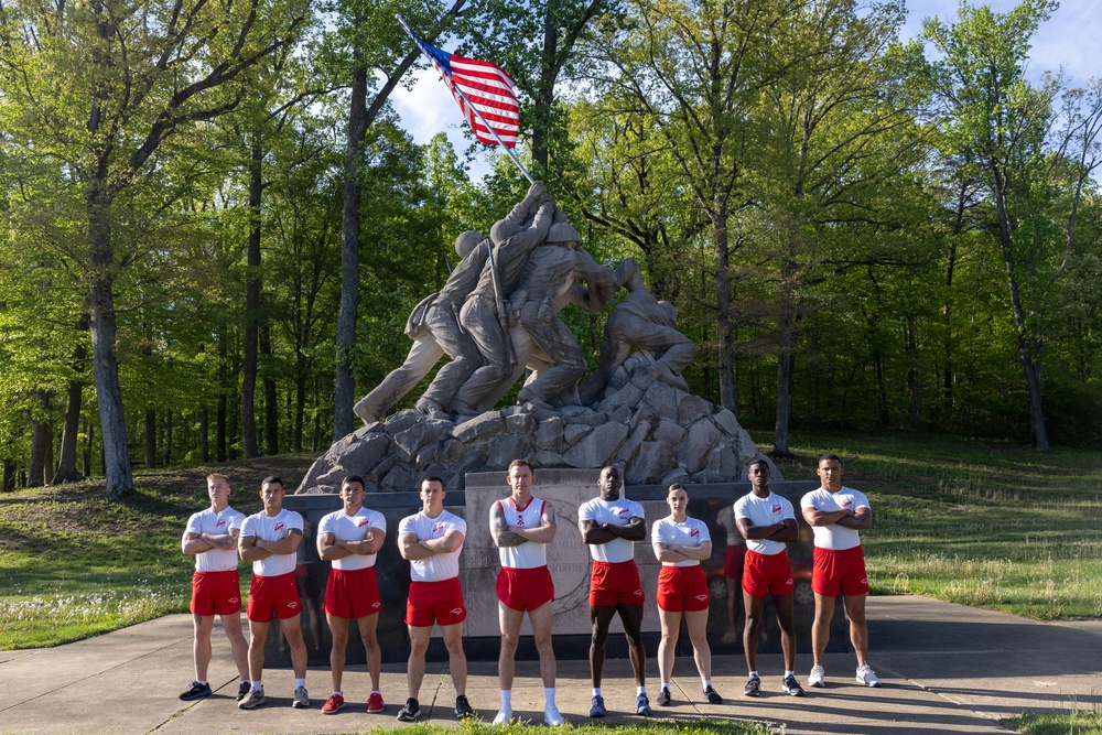 U.S. Marine Corps Fitness Instructors Take Group Photo TO End OCS Cycle