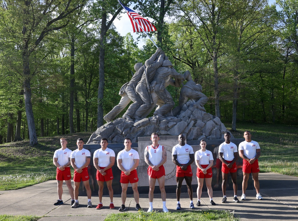 U.S. Marine Corps Fitness Instructors Take Group Photo TO End OCS Cycle