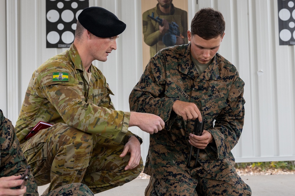 U.S. Marines, Australians conduct weapon familiarization for Coral-Balmoral