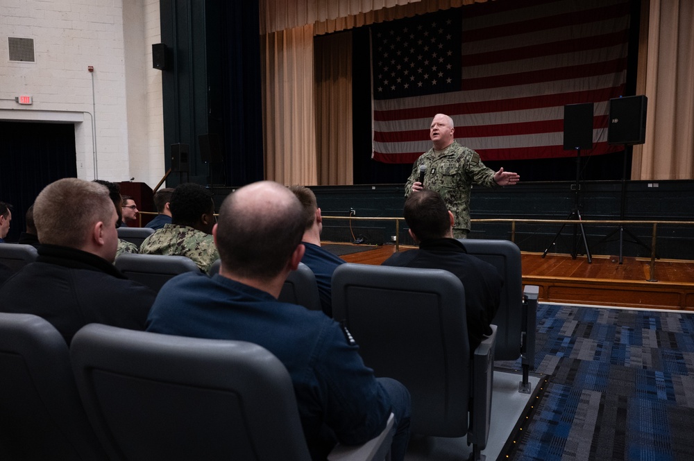 MCPON James Honea visits Submarine Force in Norfolk, VA.