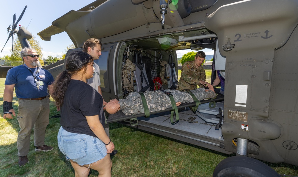 Oregon Army National Guard Brings Helicopter Experience to Medford High Schools