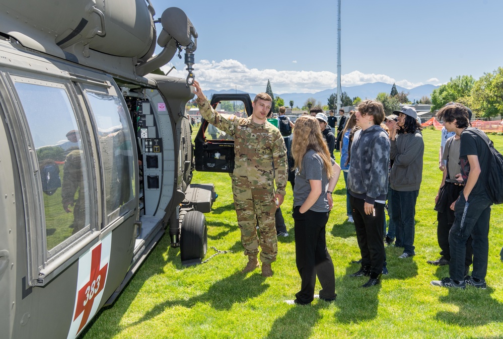 Oregon Army National Guard Brings Helicopter Experience to Medford High Schools