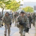 U.S. and ROK soldiers participate in the final 12-mile ruck march for E3B.