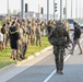 U.S. and ROK soldiers participate in the final 12-mile ruck march for E3B.