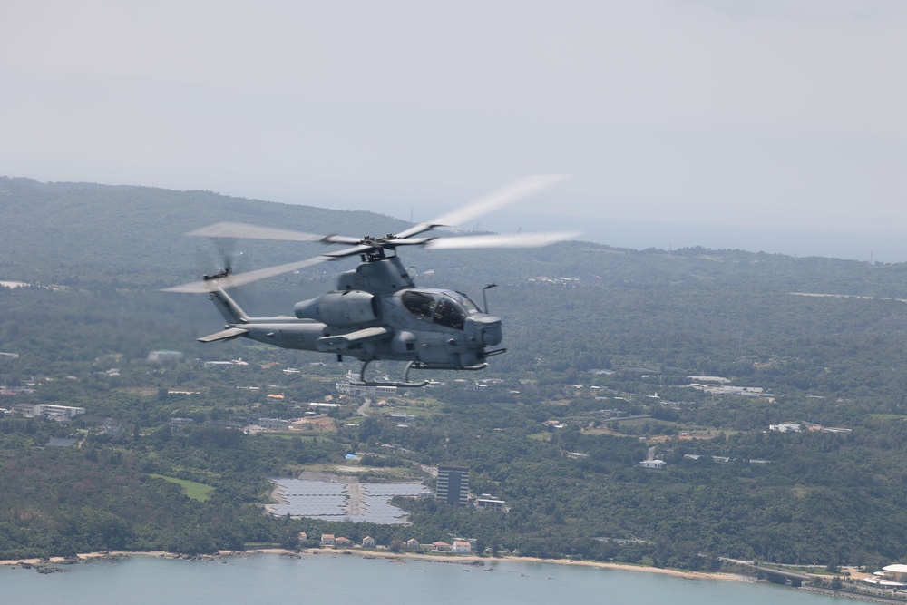 HMLA-169 provides escort, simulated close-air support to MV-22B Ospreys