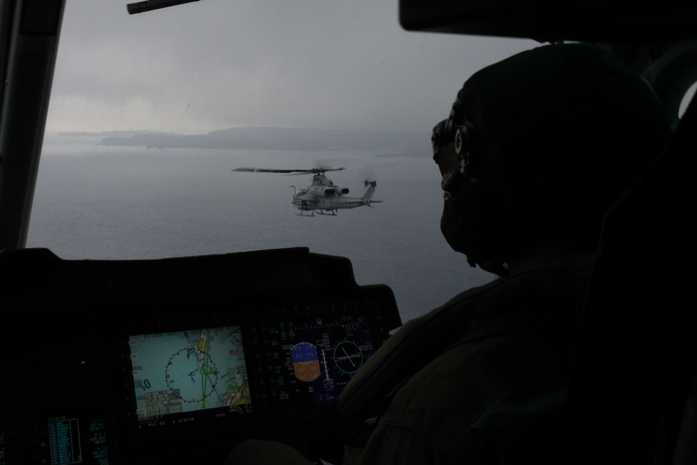 HMLA-169 provides escort, simulated close-air support to MV-22B Ospreys