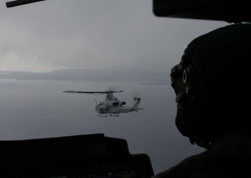 HMLA-169 provides escort, simulated close-air support to MV-22B Ospreys