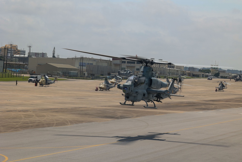 HMLA-169 provides escort, simulated close-air support to MV-22B Ospreys