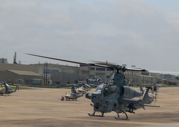 HMLA-169 provides escort, simulated close-air support to MV-22B Ospreys