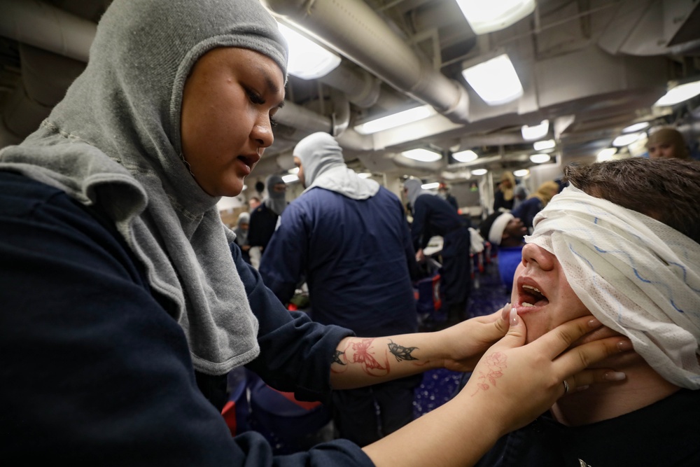 USS Milius (DDG 69) Conducts General Quarters Drill While Operating in the Indian Ocean