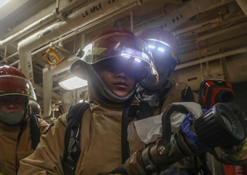 USS Milius (DDG 69) Conducts General Quarters Drill While Operating in the Indian Ocean