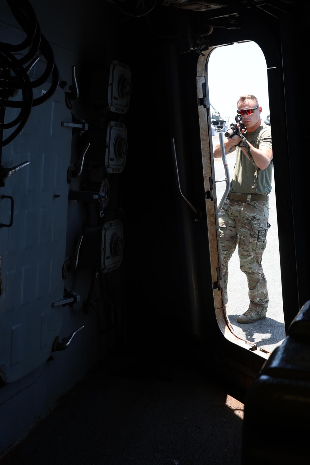 Coast Guardsmen Assigned to USS Gravely Conduct Drills