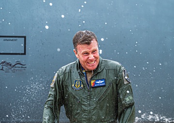 Friends and family celebrate a service members career