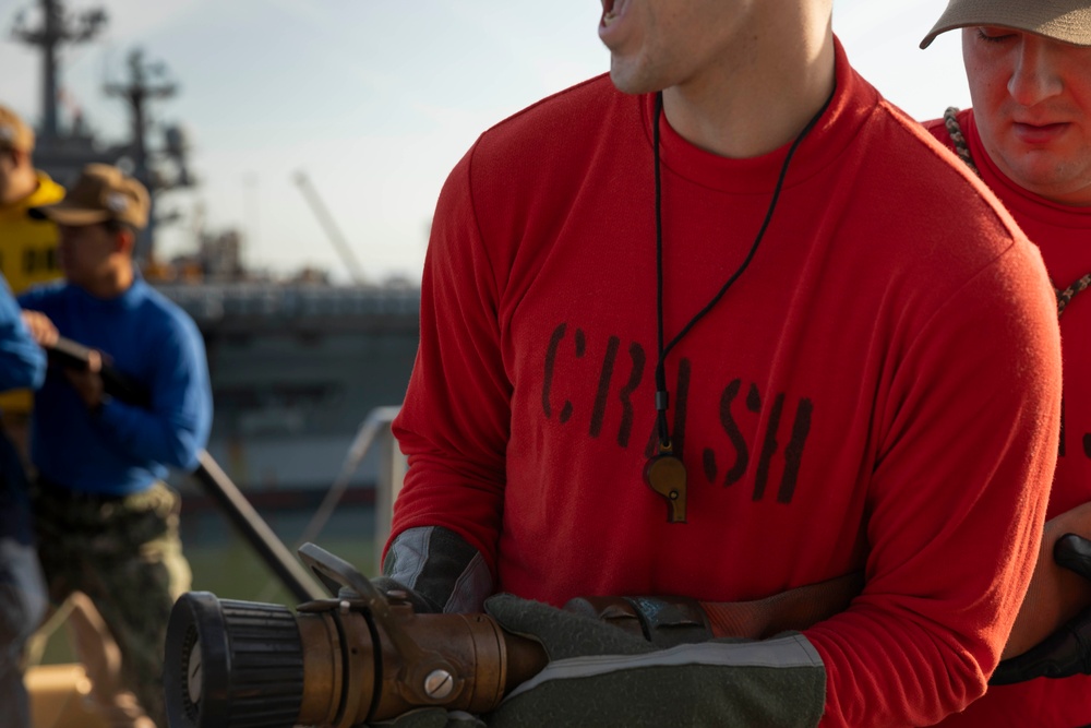 Kearsarge Sailors Conduct Flight Deck Firefighting