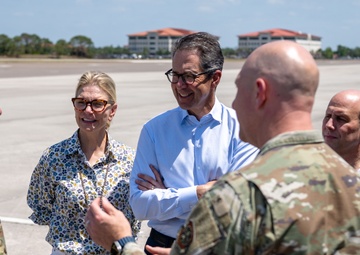 Tampa Bay Lightning Owners Doug Ostrover and Marc Lipschultz connect with MacDill service members
