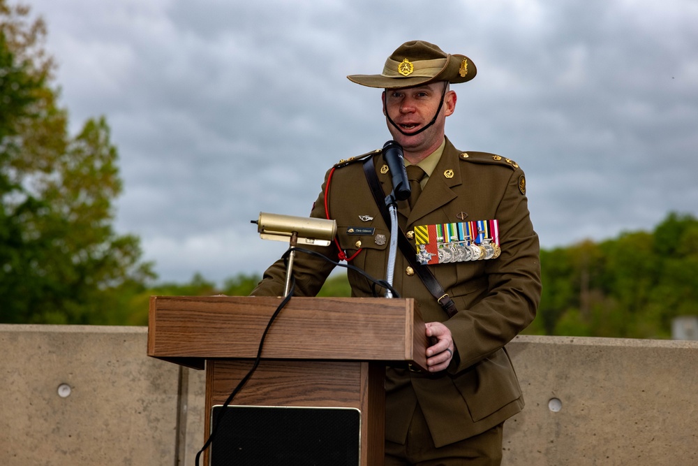 Australian and New Zealand Army Corps hold memorial ceremony at the National Museum of the Marine Corps