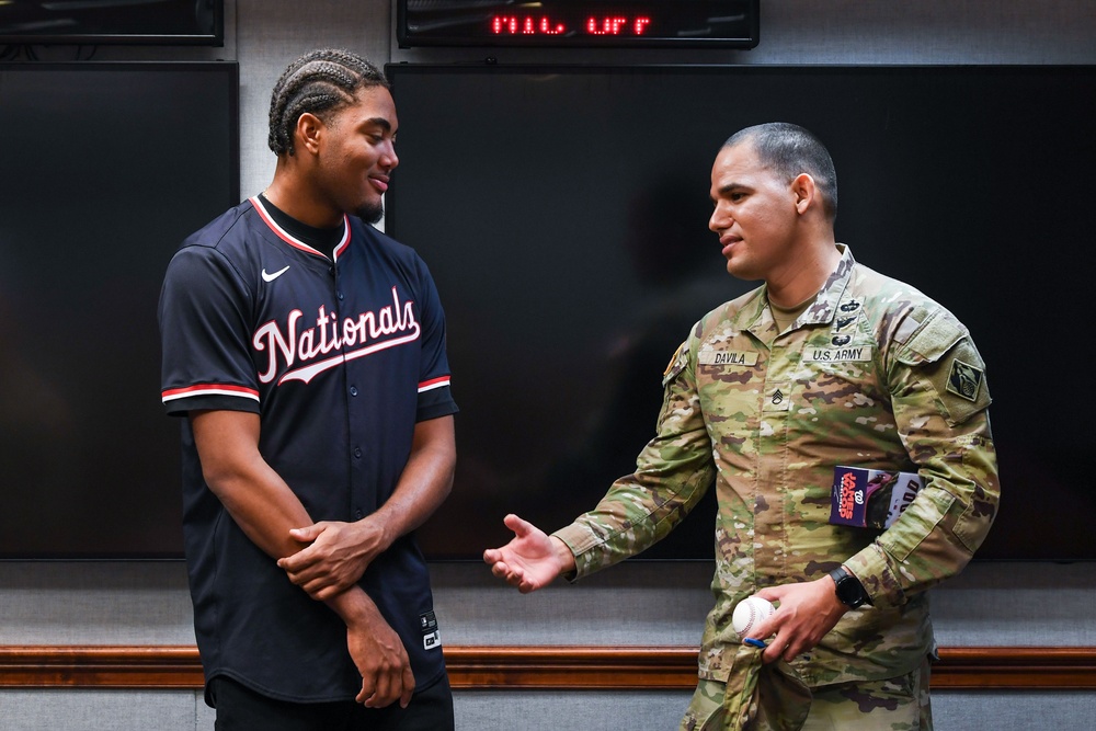 Washington Nationals player, James Wood, visits the Pentagon