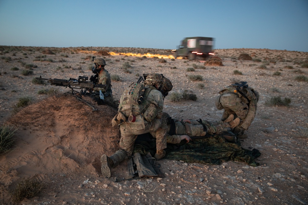 US Paratroopers conduct simulated gas attack training