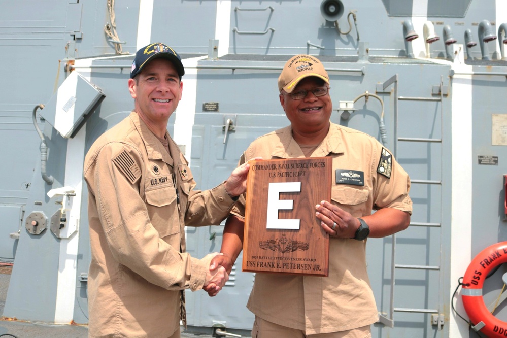 USS Frank E. Petersen Jr. (DDG 121) Awarded the 2024 Battle Effectiveness &quot;E&quot; Award