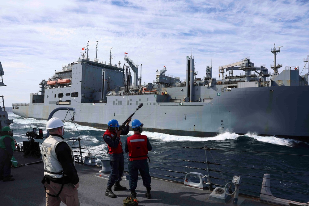 USS Bainbridge replenishment at sea