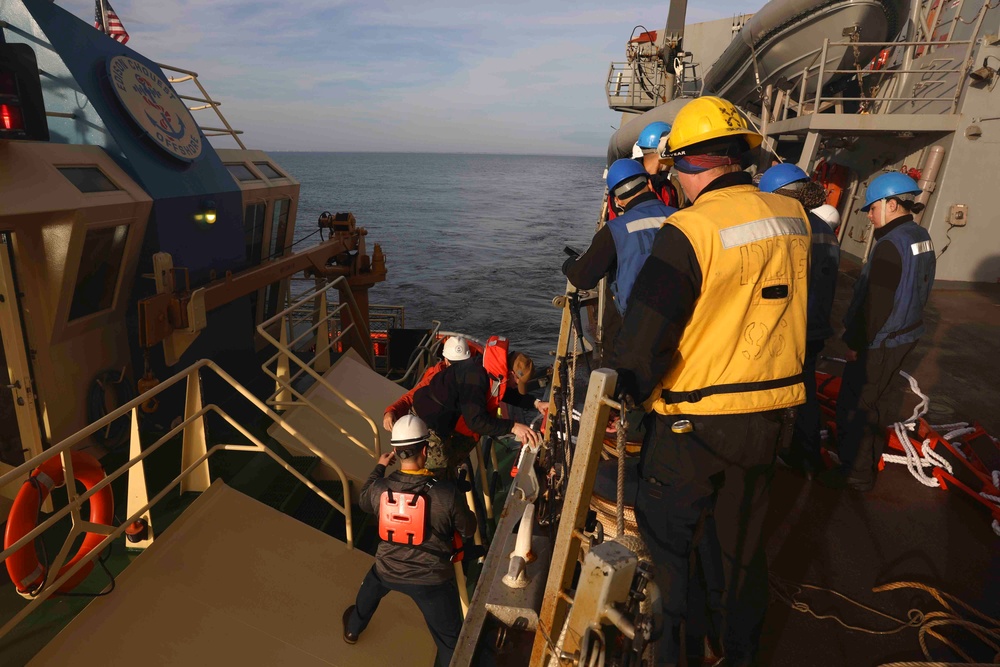 USS Bainbridge Conducts Replenishment-At-Sea