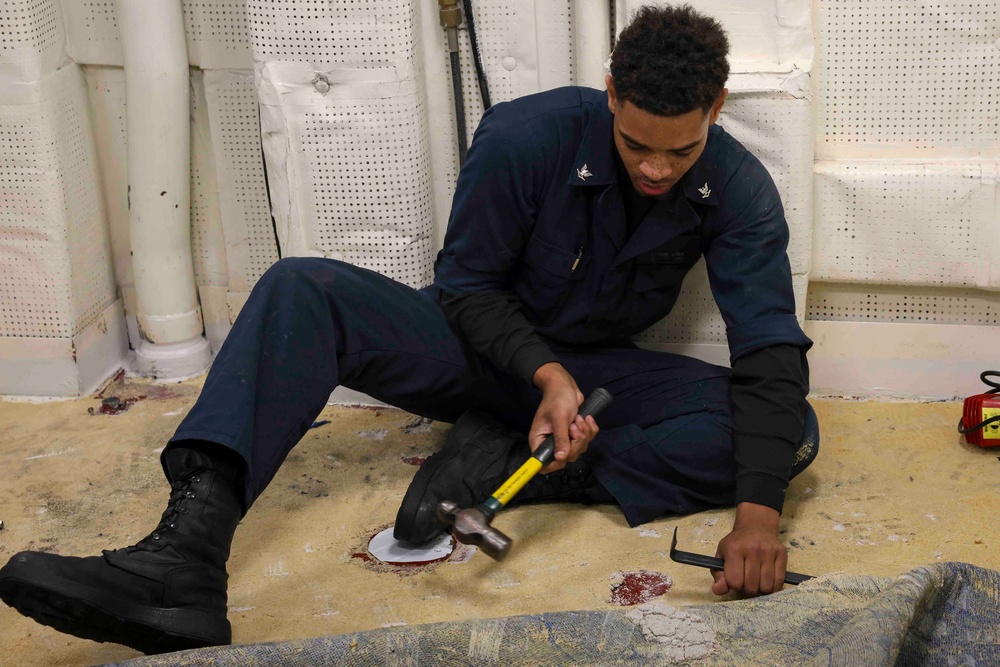 USS Bainbridge Sailors Conduct Preservation on the Ship