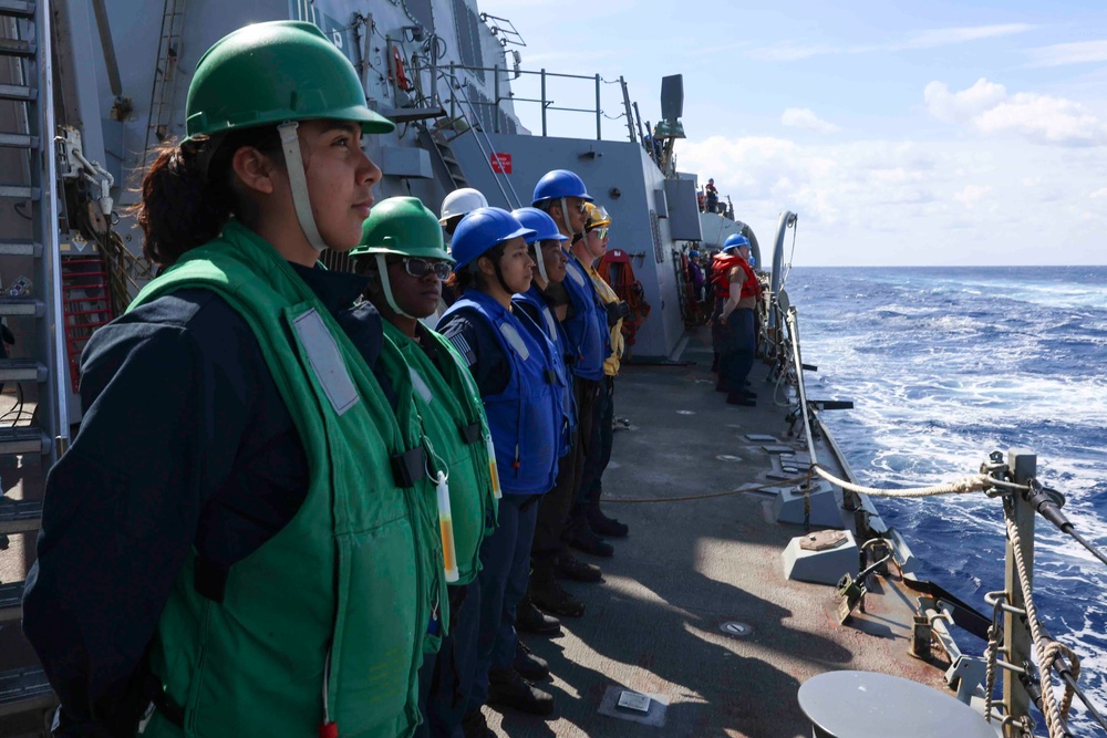 USS Bainbridge Conducts Replenishment-At-Sea
