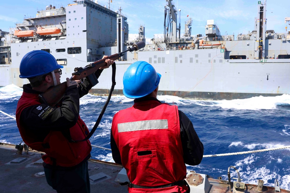 USS Bainbridge Conducts Replenishment-At-Sea