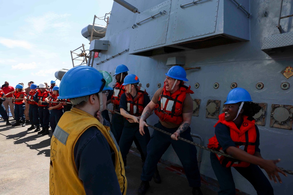 USS Bainbridge Conducts Replenishment-At-Sea
