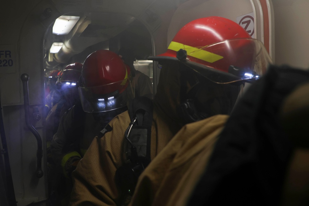 USS Bainbridge Conducts a General Quarters Drill