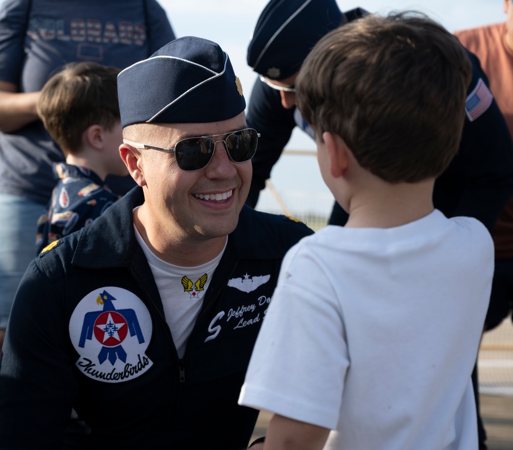 Kids Marvel at Thunderbirds' Soaring Rehearsal