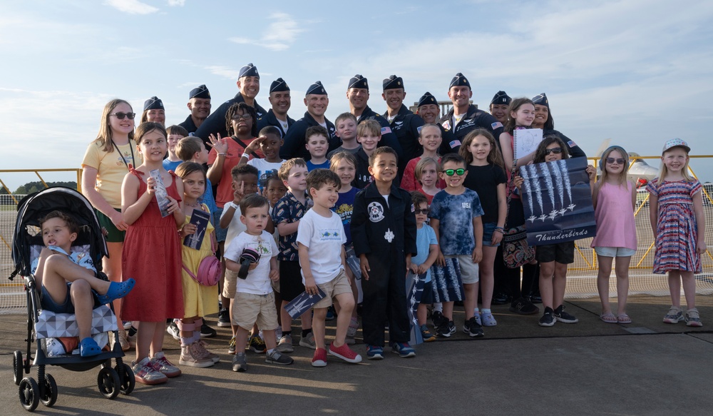 Kids Marvel at Thunderbirds' Soaring Rehearsal