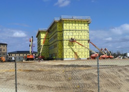 April 2025 barracks construction operations for East Barracks Project at Fort McCoy