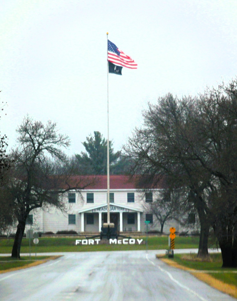 American Flag and Fort McCoy