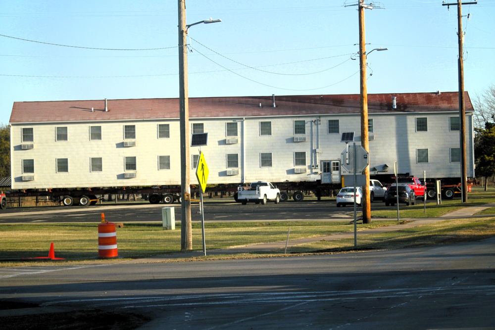Contractors successfully move fourth World War II-era barracks at Fort McCoy in April 2025