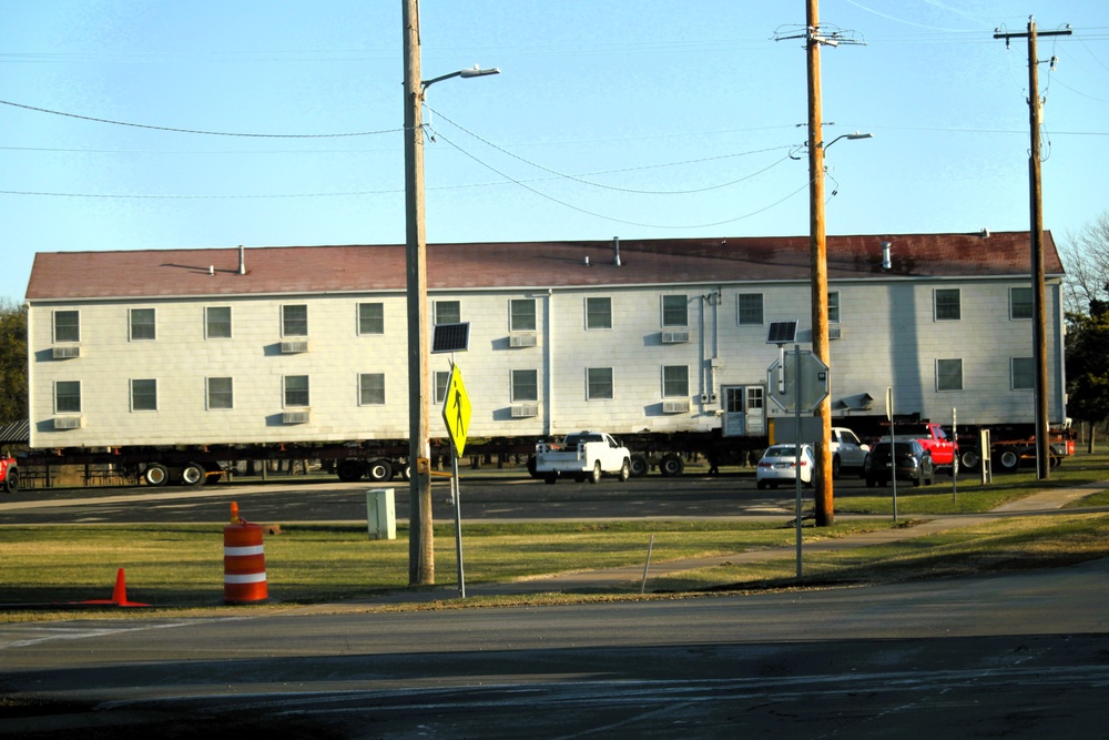 Contractors successfully move fourth World War II-era barracks at Fort McCoy in April 2025