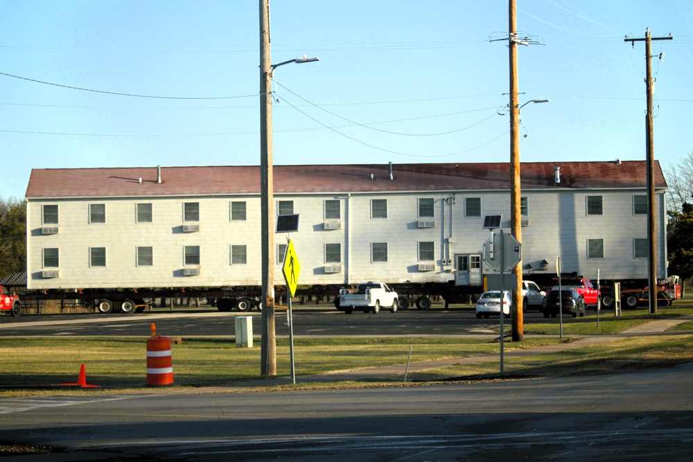 Contractors successfully move fourth World War II-era barracks at Fort McCoy in April 2025
