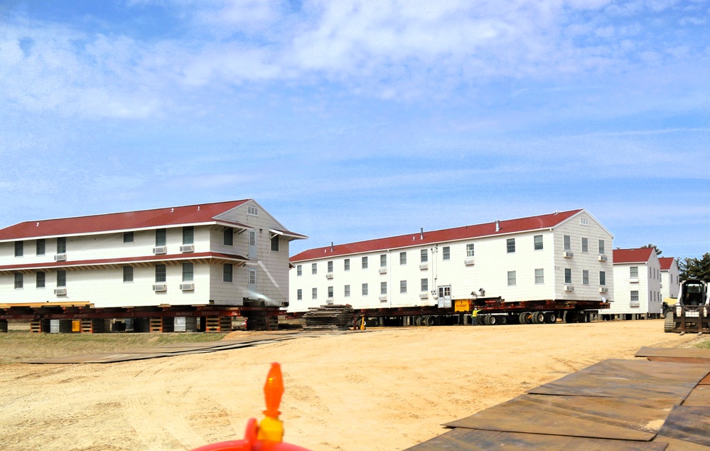 Contractors successfully move fourth World War II-era barracks at Fort McCoy in April 2025