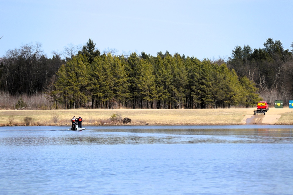 Fort McCoy firefighters test boating equipment