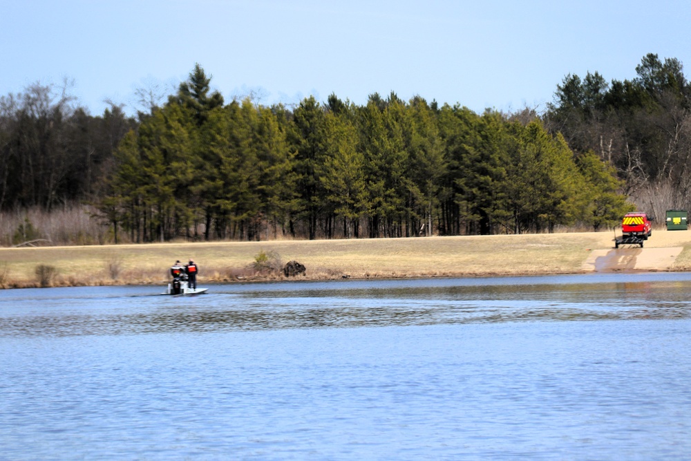 Fort McCoy firefighters test boating equipment