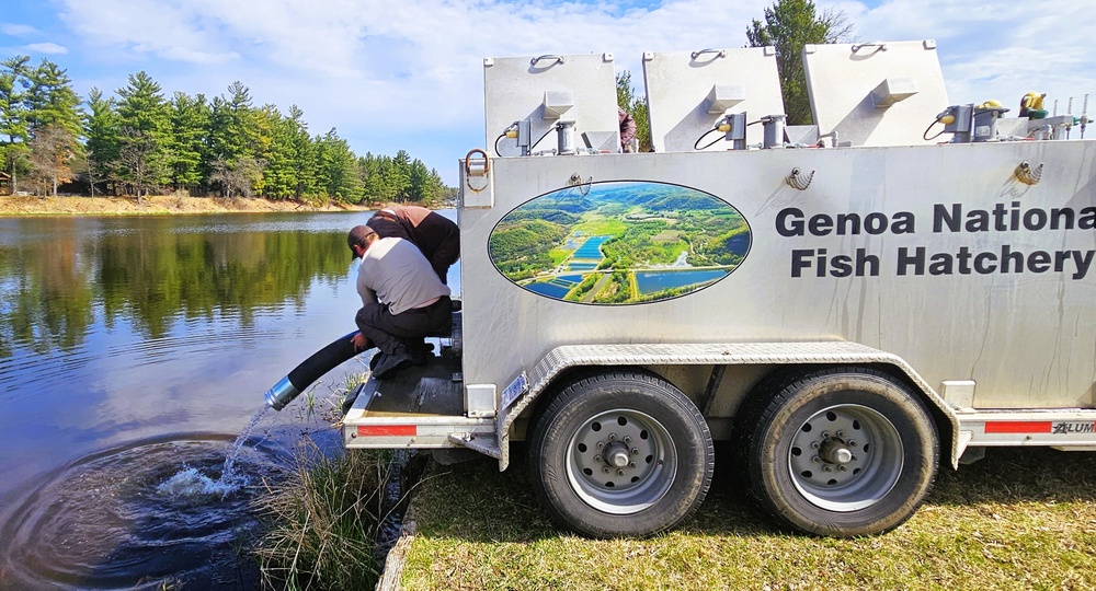 U.S. Fish and Wildlife Service completes 2025 stocking of more than 15,000 rainbow trout in Fort McCoy’s waterways