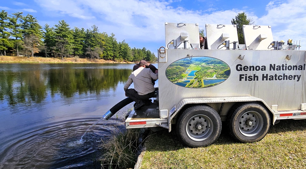 U.S. Fish and Wildlife Service completes 2025 stocking of more than 15,000 rainbow trout in Fort McCoy’s waterways