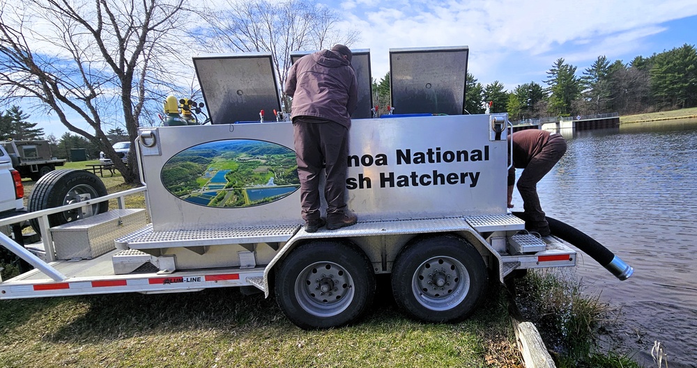 U.S. Fish and Wildlife Service completes 2025 stocking of more than 15,000 rainbow trout in Fort McCoy’s waterways