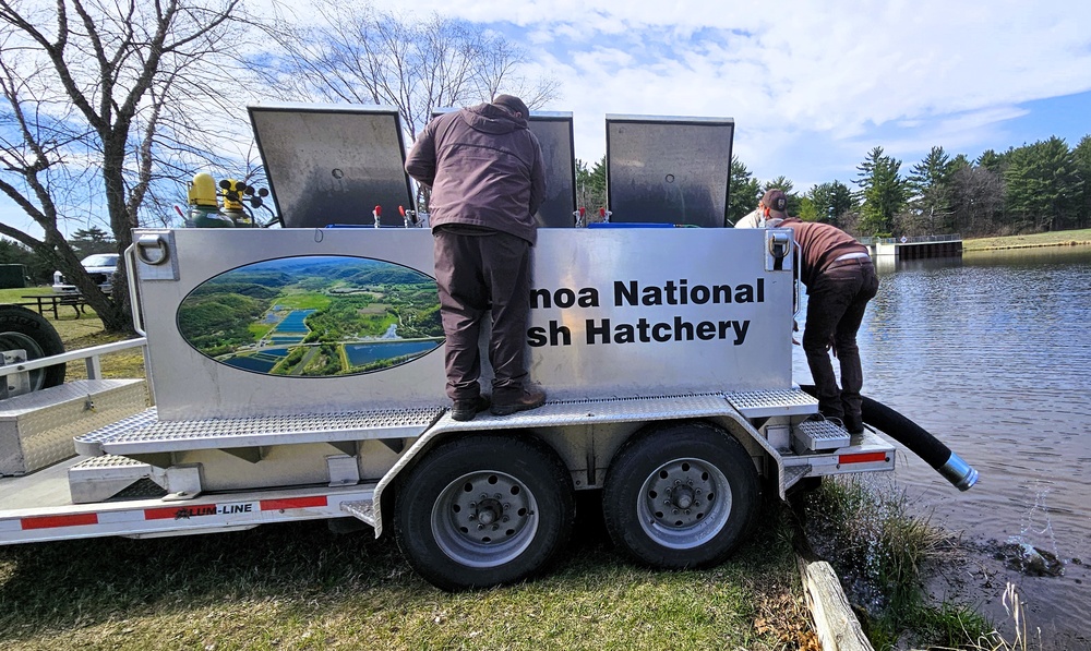 U.S. Fish and Wildlife Service completes 2025 stocking of more than 15,000 rainbow trout in Fort McCoy’s waterways