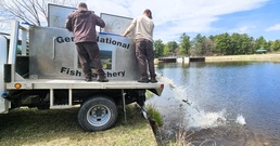 U.S. Fish and Wildlife Service completes 2025 stocking of more than 15,000 rainbow trout in Fort McCoy’s waterways